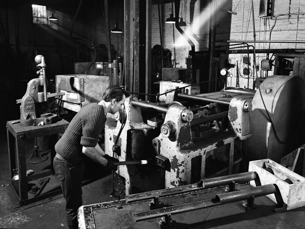 The process of forging heads at the Edgar Allen Steel Foundry, Sheffield, South Yorkshire, 1962. Artist: Michael Walters
