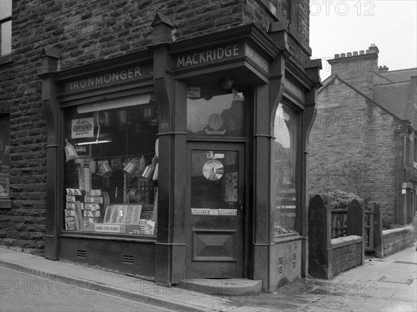 Mackridge's ironmonger's shop, Wombwell, South Yorkshire, 1962. Artist: Michael Walters