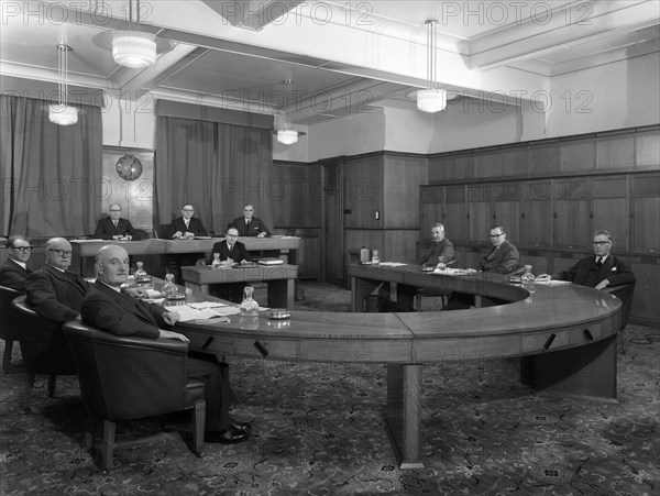 Boardroom scene at the Barnsley Co-op, South Yorkshire, 1957.  Artist: Michael Walters