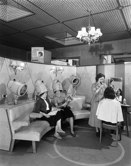 Hairdressing department, Barnsley Co-op, South Yorkshire, 1957.  Artist: Michael Walters