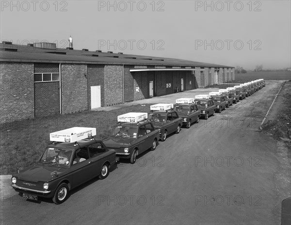 A fleet of 1965 Hillman Imps, Selby, North Yorkshire, 1965. Artist: Michael Walters