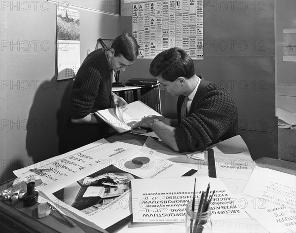 Design room at a printing company, Mexborough, South Yorkshire, 1959. Artist: Michael Walters