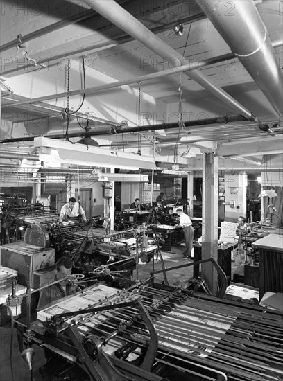 A print room in operation, Mexborough, South Yorkshire, 1959. Artist: Michael Walters