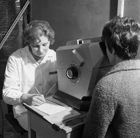 Eye screening, Rotherham, South Yorkshire, 1967. Artist: Michael Walters