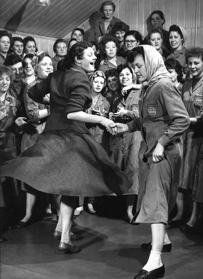 Female ICI employees enjoy a dance, South Yorkshire, 1957. Artist: Michael Walters