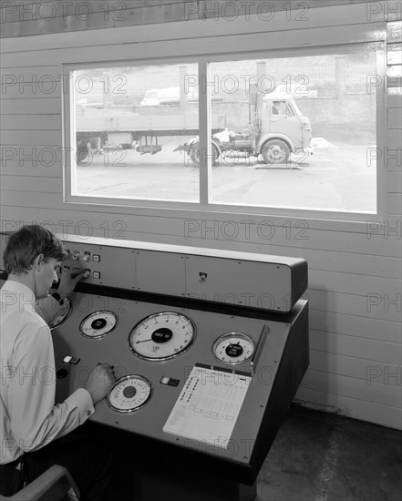 Laycock Commercial Brake testing unit with a Commer 10 ton tractor unit Sheffield, 1969. Artist: Michael Walters