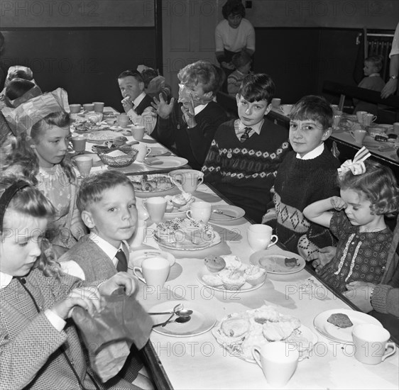 Children's Christmas party at a Methodist school, South Yorkshire, 1964. Artist: Michael Walters