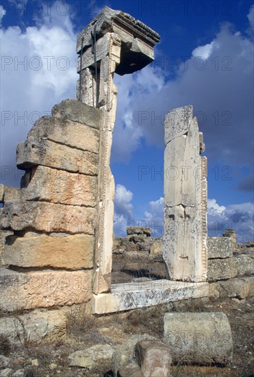 Temple doorway, Cyrene, Libya.