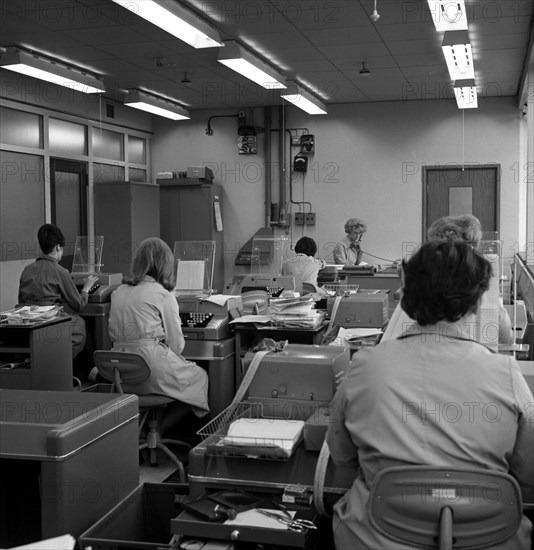 Office scene, Park Gate Iron & Steel Co, Rotherham, South Yorkshire, 1964. Artist: Michael Walters