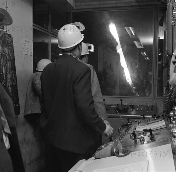 Steelworks control room, Park Gate Iron & Steel Co, Rotherham, South Yorkshire, 1964. Artist: Michael Walters