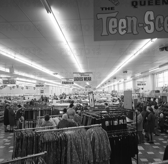 Women's clothes, ASDA Supermarket, Rotherham, South Yorkshire, 1969. Artist: Michael Walters