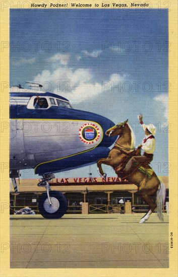 'Howdy Podner! Welcome to Las Vegas, Nevada', postcard, 1950. Artist: Unknown