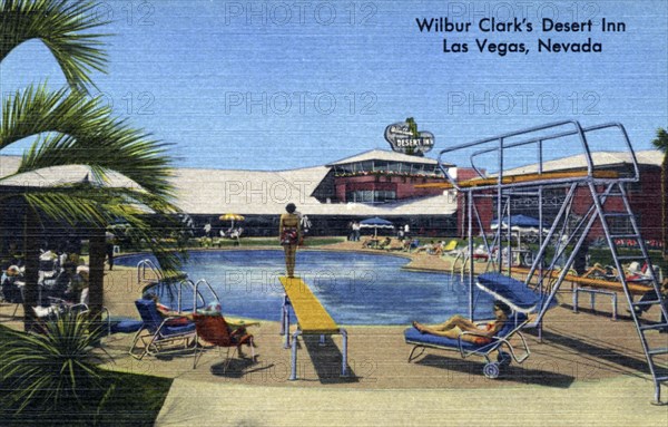 Swimming pool, Wilbur Clark's Desert Inn, Las Vegas, Nevada, USA, 1951. Artist: Unknown