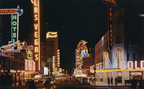 Fremont Street From Main Street, Las Vegas, Nevada, USA, 1956. Artist: Unknown