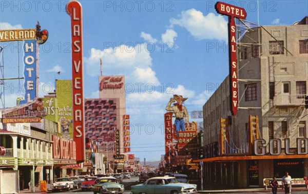 Fremont Street From Main Street, Las Vegas, Nevada, USA, 1956. Artist: Unknown