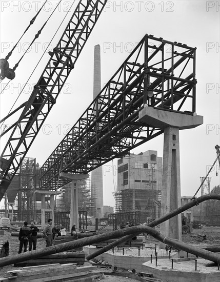 Civil engineers on the site of Coleshill Gas Works, Warwickshire, 1962.  Artist: Michael Walters