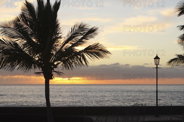 Sunset over the sea, Tazacorte, La Palma, Canary Islands, Spain, 2009.