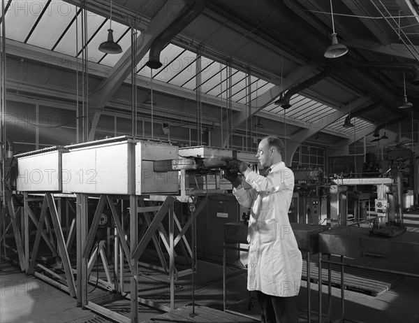 Tungsten carbide furnace being loaded, Edgar Allen Steel Co, Sheffield, South Yorkshire, 1962. Artist: Michael Walters