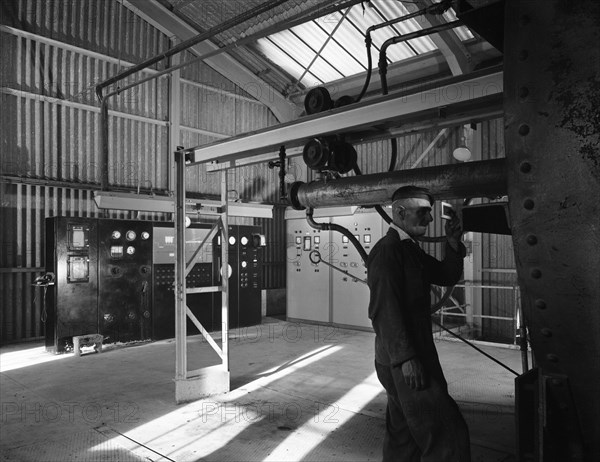 Central control area of the dolomite plant, Steetley, Nottinghamshire, 1963. Artist: Michael Walters