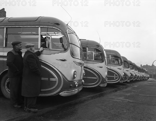 Fleet of AEC Regal Mk4s belonging to Philipson's Coaches, Goldthorpe, South Yorkshire, 1963. Artist: Michael Walters