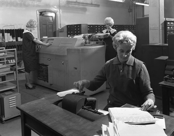 Hollerith data machine in an office at the Edgar Allen Steel Co, Sheffield, South Yorkshire, 1963. Artist: Michael Walters