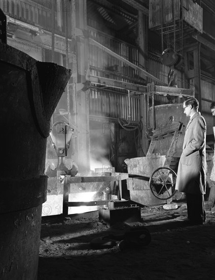 The casting furnace at Wombwell Foundry, South Yorkshire, 1963. Artist: Michael Walters