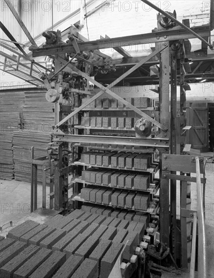 Palletising machine at Whitwick Brickworks, Coalville, Leicestershire, 1963. Artist: Michael Walters