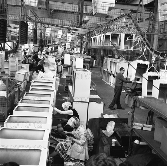 Refrigerators being assembled at the GEC in Swinton, South Yorkshire, 1963.  Artist: Michael Walters