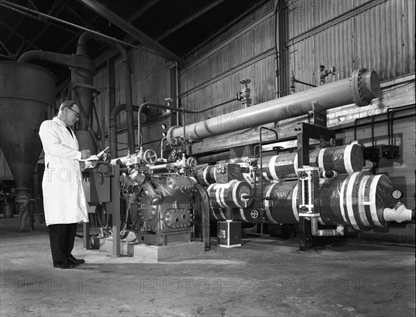 Industrial refrigeration plant after installation at a foundry, Sheffield, South Yorkshire, 1963.  Artist: Michael Walters