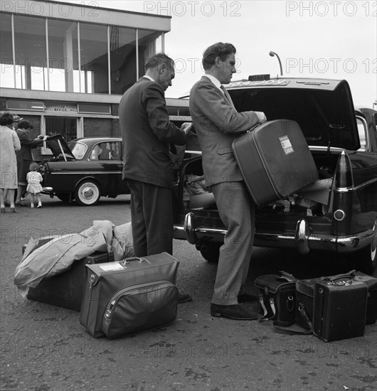 Austin Westminster and DAF 750 at the port of Rotterdam, Netherlands, 1963. Artist: Michael Walters