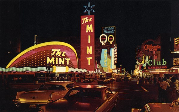 Fremont Street at night, Las Vegas, Nevada, USA, 1968. Artist: Unknown