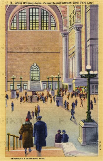 Main waiting room, Pennsylvania Station, New York City, New York, USA, 1933. Artist: Unknown