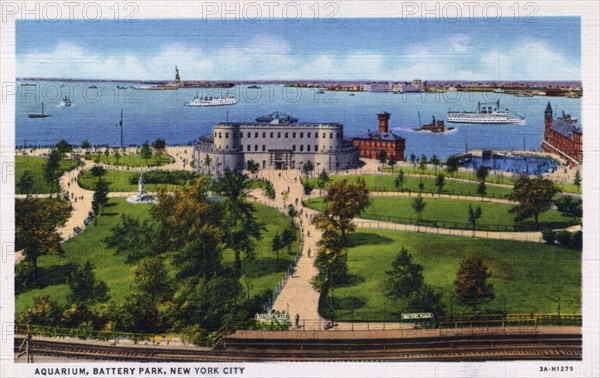 Aquarium, Battery Park, New York City, New York, USA, 1933. Artist: Unknown