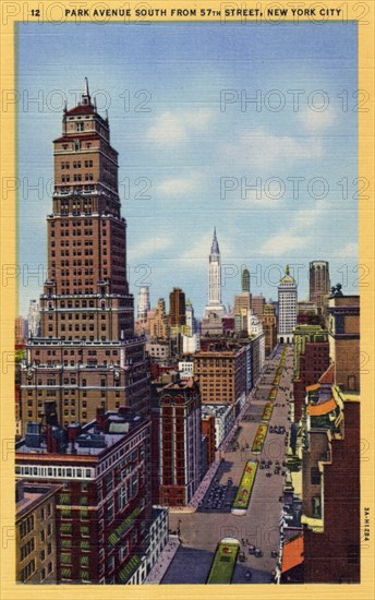 Park Avenue south from 57th Street, New York City, New York, USA, 1933. Artist: Unknown