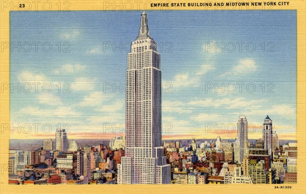 Empire State Building and Midtown New York City, New York, USA, 1933. Artist: Unknown