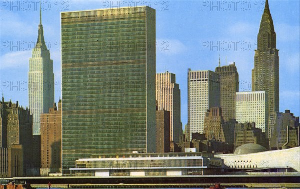 United Nations Building, New York City, New York, USA, 1956. Artist: Unknown