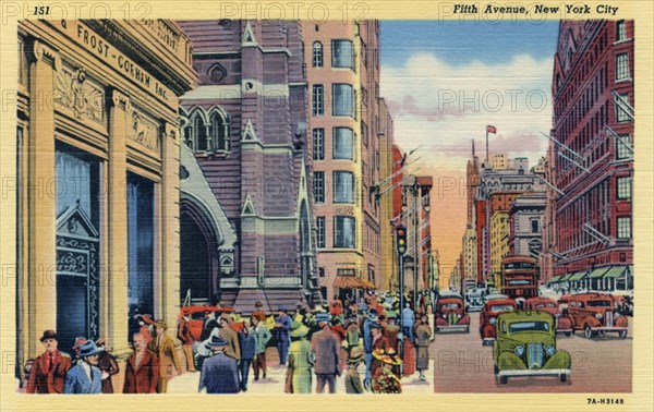 Fifth Avenue, New York City, New York, USA, 1937. Artist: Unknown