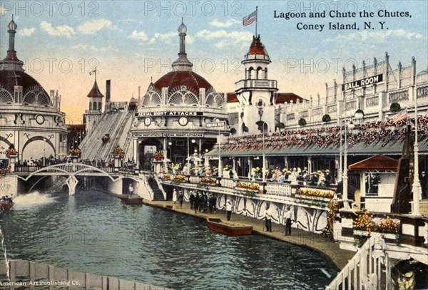 Lagoon and Chute the Chutes, Coney Island, New York City, New York, USA, 1916. Artist: Unknown