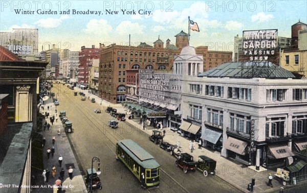 Winter Garden and Broadway, New York City, New York, USA, 1916. Artist: Unknown