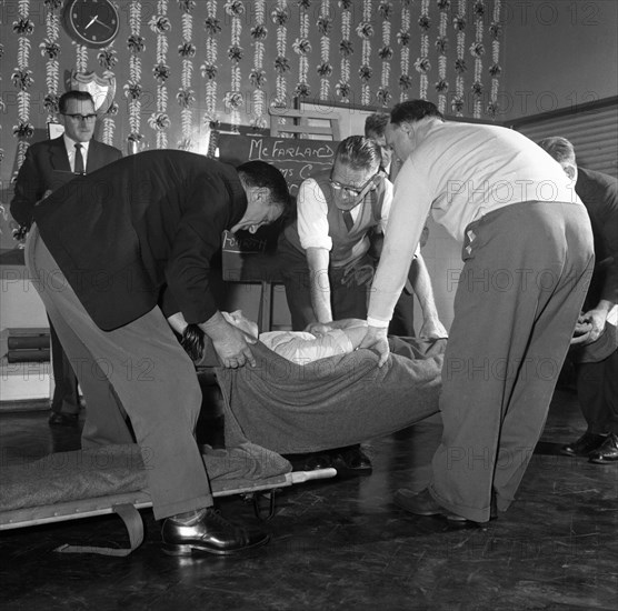 First aid competition, Mexborough, South Yorkshire, 1961. Artist: Michael Walters