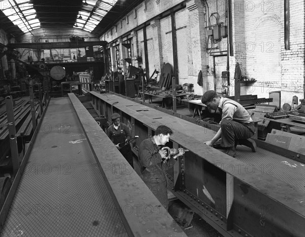 Constructing an overhead crane, Wombwell Foundry, near Barnsley, South Yorkshire, 1963. Artist: Michael Walters