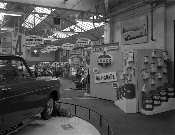 Exhibition at a Ford dealers in Rotherham, South Yorkshire, 1964. Artist: Michael Walters