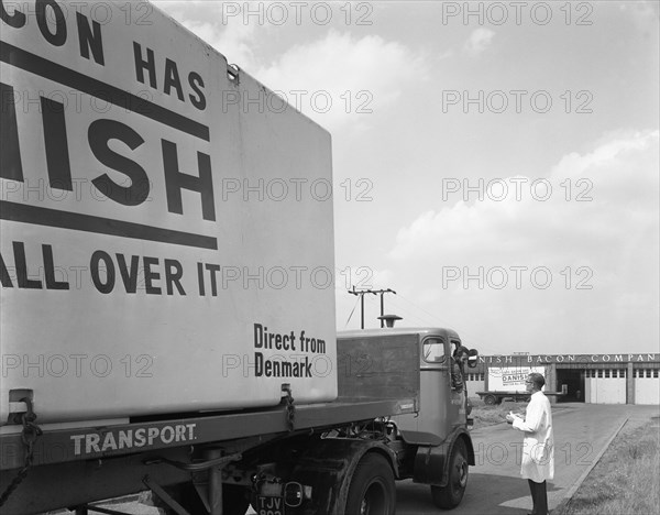 Bacon delivery from Denmark, Kilnhurst, South Yorkshire, 1964.  Artist: Michael Walters