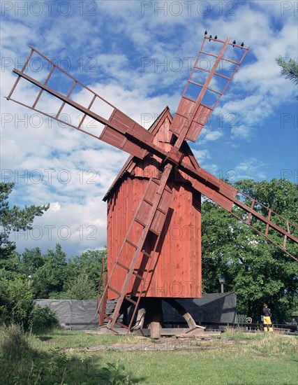Oland windmill, Skansen, Stockholm, Sweden.