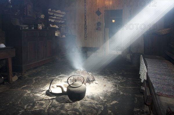 Interior of a Blackhouse, Arnol, Lewis, Outer Hebrides, Scotland, 2009.