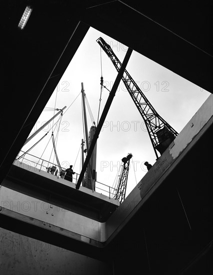 View from the hold of the 'Manchester Renown', Manchester, 1964.  Artist: Michael Walters