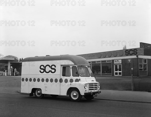 Early 1960s Austin LD high top van (mobile Shop), Scunthorpe, Lincolnshire, 1965. Artist: Michael Walters