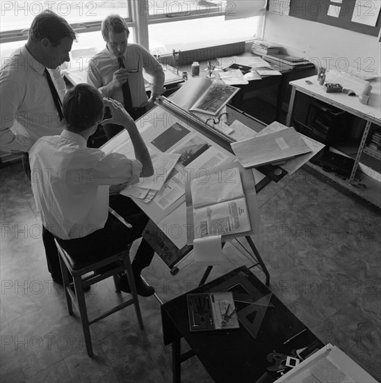 Graphic designers at work, Mexborough, South Yorkshire, 1968.  Artist: Michael Walters