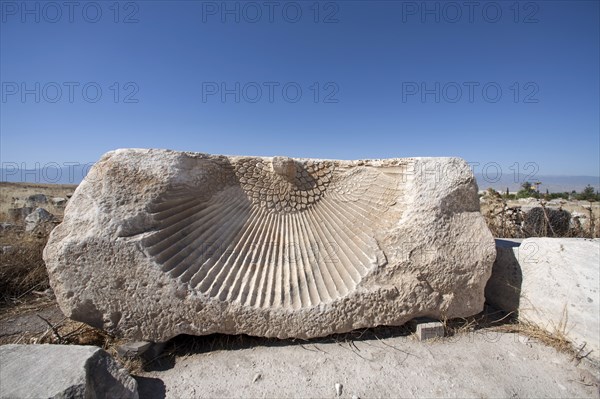 Stone reliefs at Pamukkale (Hierapolis), Turkey. Artist: Samuel Magal