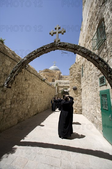 The Ninth Station of the Cross on the Via Dolorosa, Jerusalem, Israel. Artist: Samuel Magal